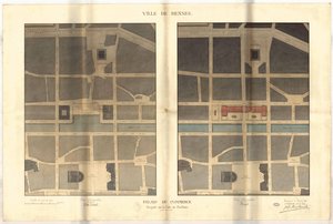 Palais du Commerce anslått kile til Pré-Botté, Rennes av Jean Baptiste Martenot